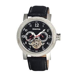 The Heritor Men's HERHR1502 Millennial Black Leather Watch